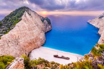 Schiffswrack am Strand Navagio