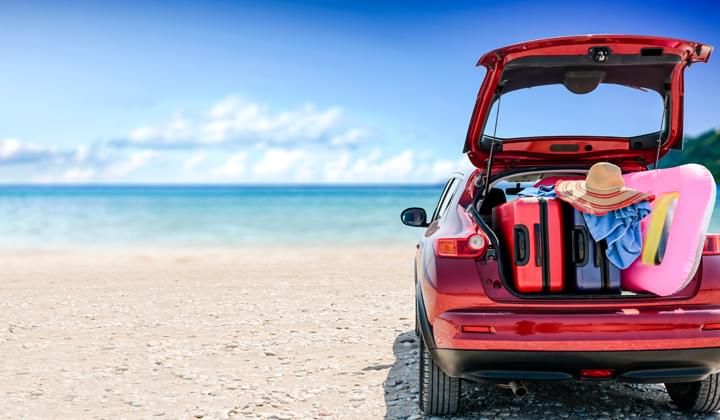 Mietwagen am Strand