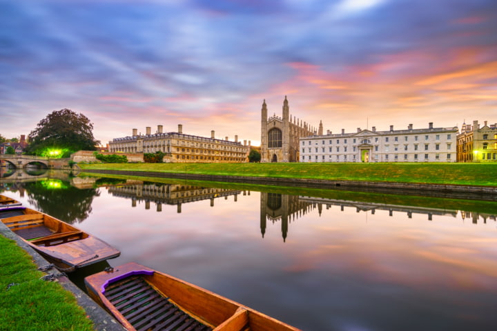 Cambridge bei Sonnenuntergang