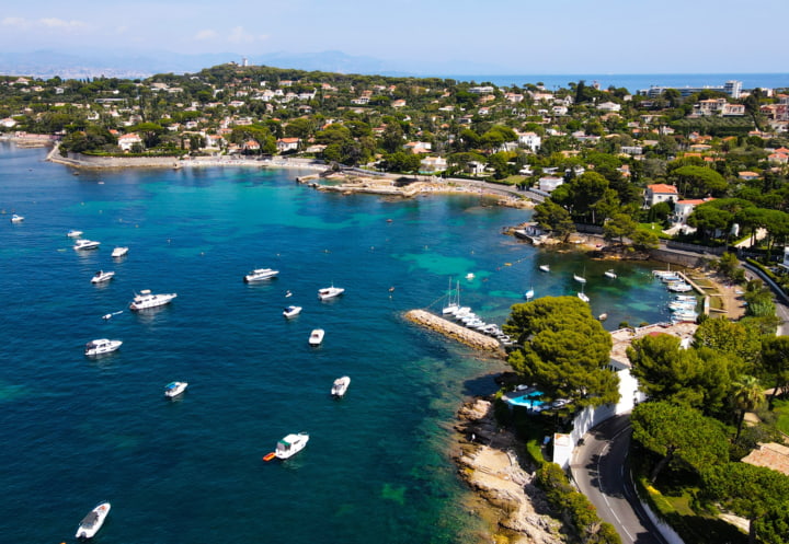 Luftbild von Segelbooten am Cap d'Antibes